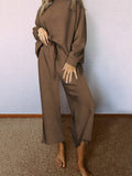 Chocolate Textured 2 pc. Slouchy Loungewear Set
