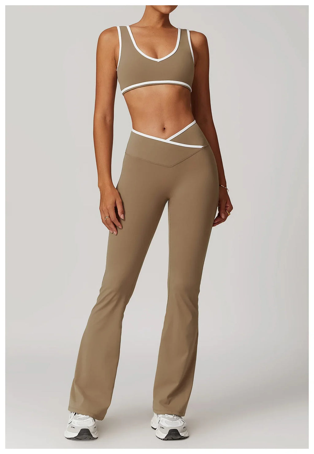 Yoga Set 2 Pieces Workout Outfits Fitness Sportswear Gym Tracksuit High Waist Leggings Sports Bra Athletic Wear Women Clothes