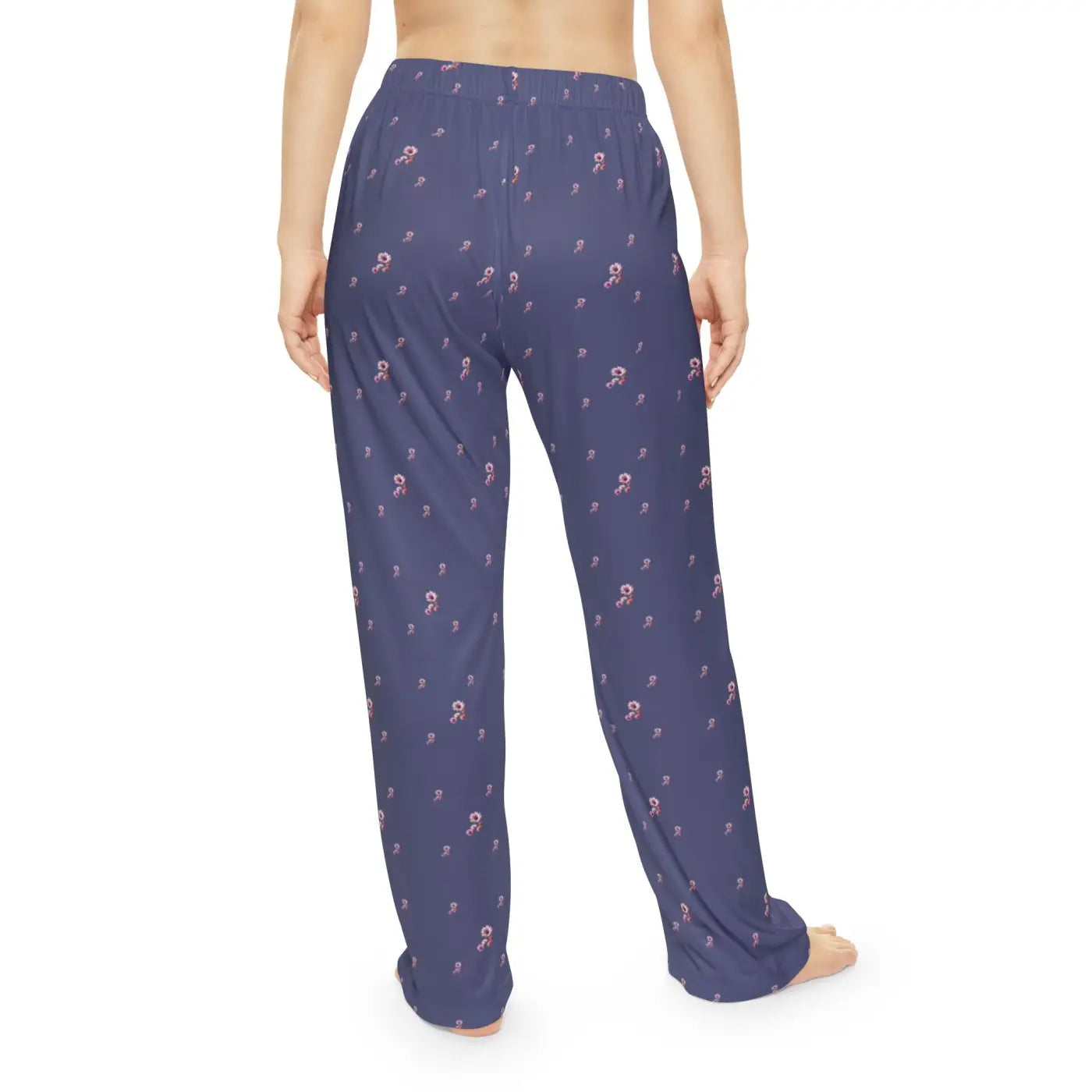 Purple Floral Pattern Pajama Pants - Cozy Loungewear - DipaliZ