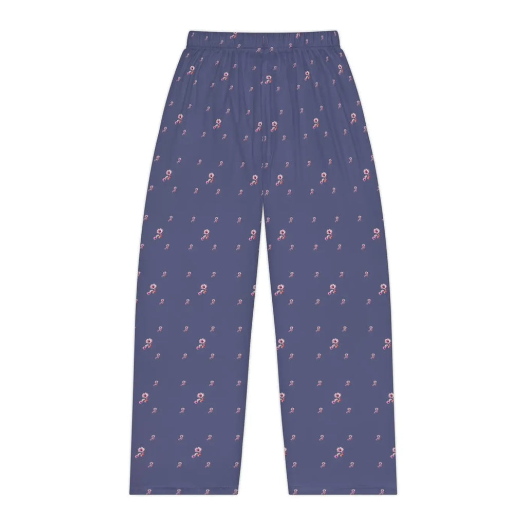 Purple Floral Pattern Pajama Pants - Cozy Loungewear - DipaliZ