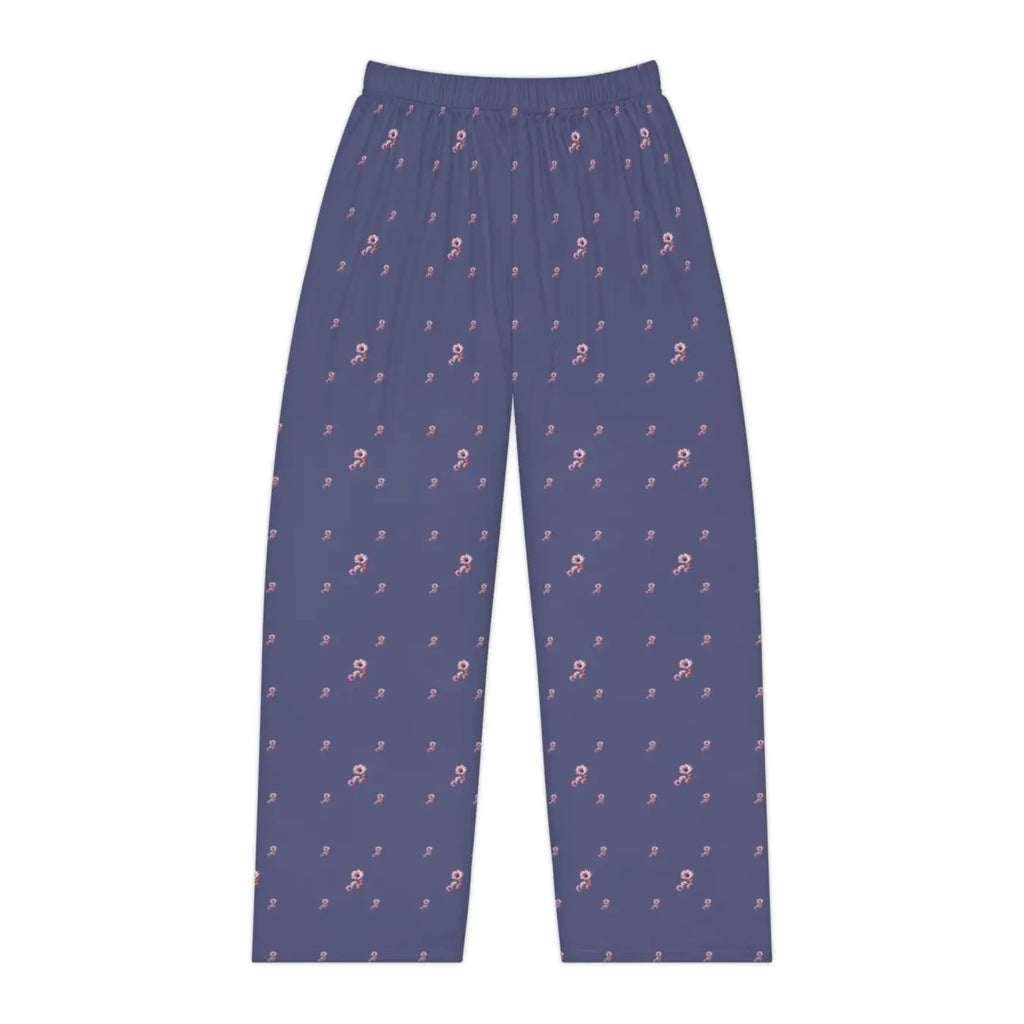 Purple Floral Pattern Pajama Pants - Cozy Loungewear - DipaliZ