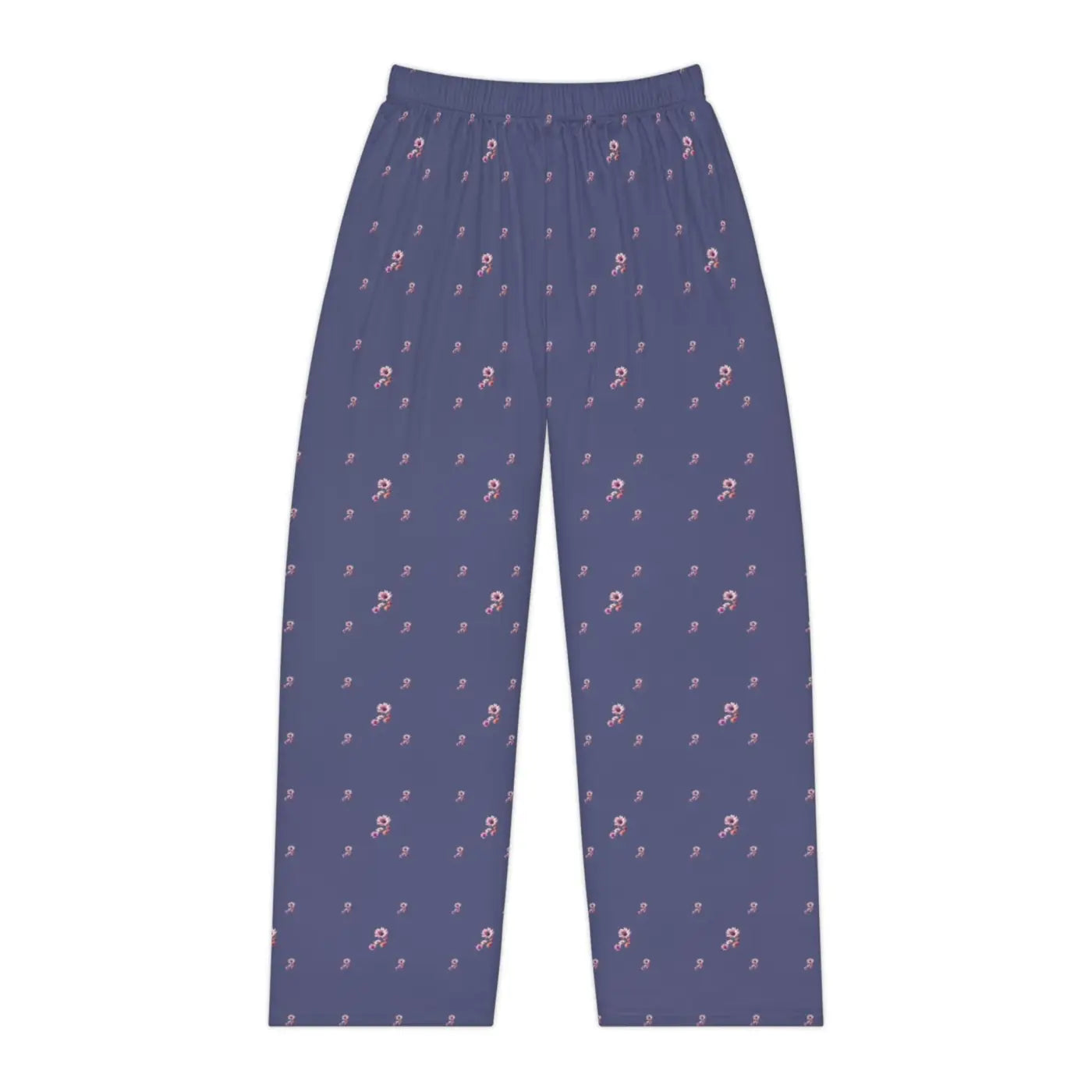 Purple Floral Pattern Pajama Pants - Cozy Loungewear - DipaliZ